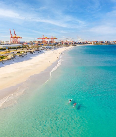 Port Beach in Fremantle from above Image