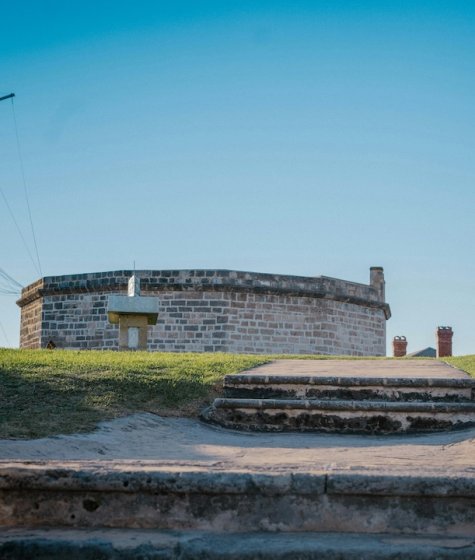 stairs leading to the iconic round house in fremantle, the original settlers jail Image